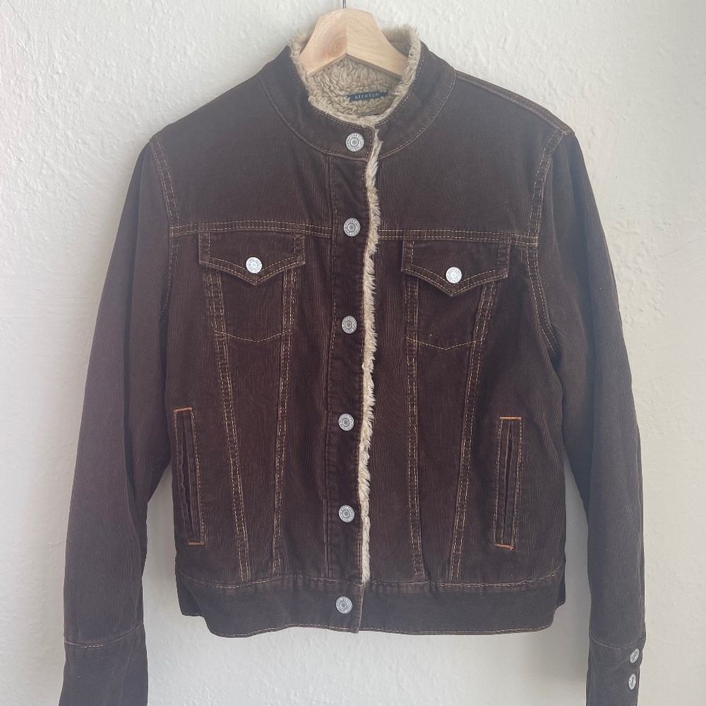 VINTAGE Gap faux fur lined corduroy jacket